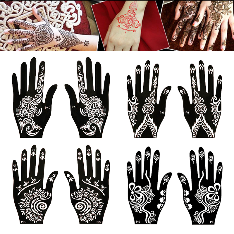 Ethnic Fashion India - 2 Stuks Henna Tattoo Stencils Sjablonen