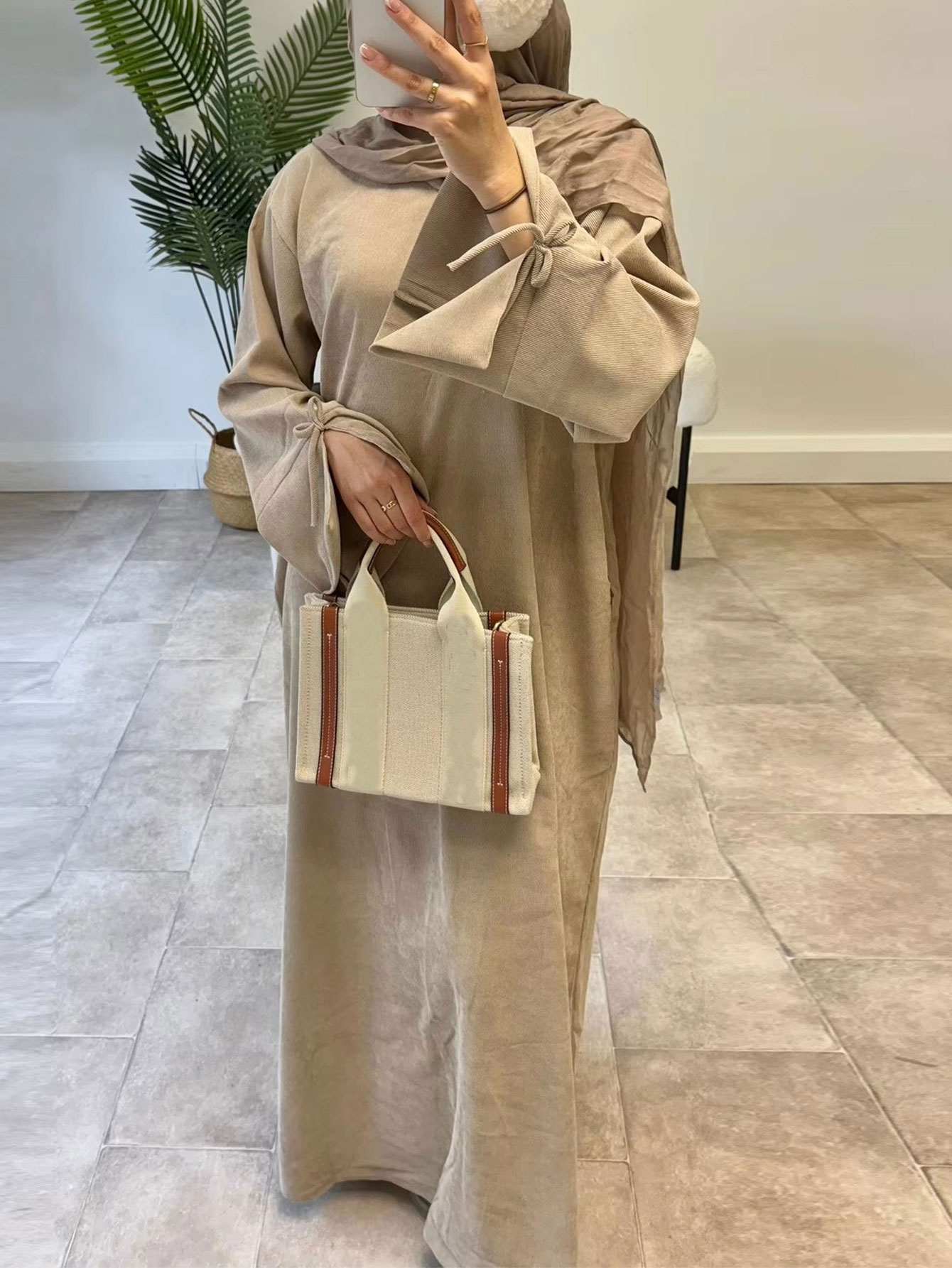 Abaya Modest Wear - Ramadan Boog-knoop Dubai Abaya Jurk Luxe
