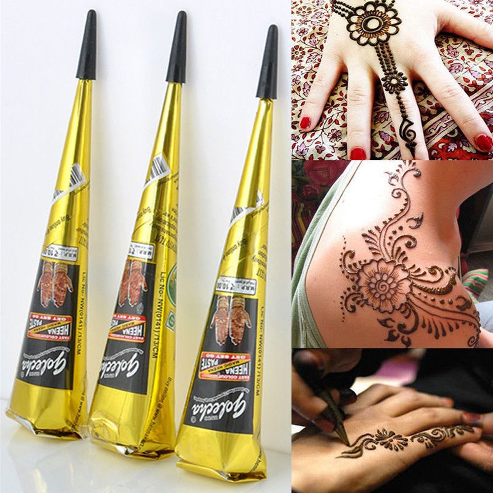 Ethnic Fashion India - Natuurlijke Tijdelijke Flash Tattoo Plakken Zwarte