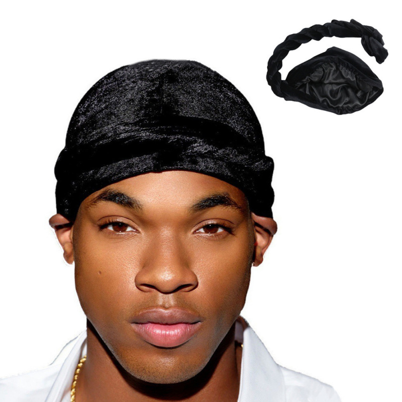 Ethnic Fashion Men - Effen kleur heren fluwelen hoofddoek etnisch