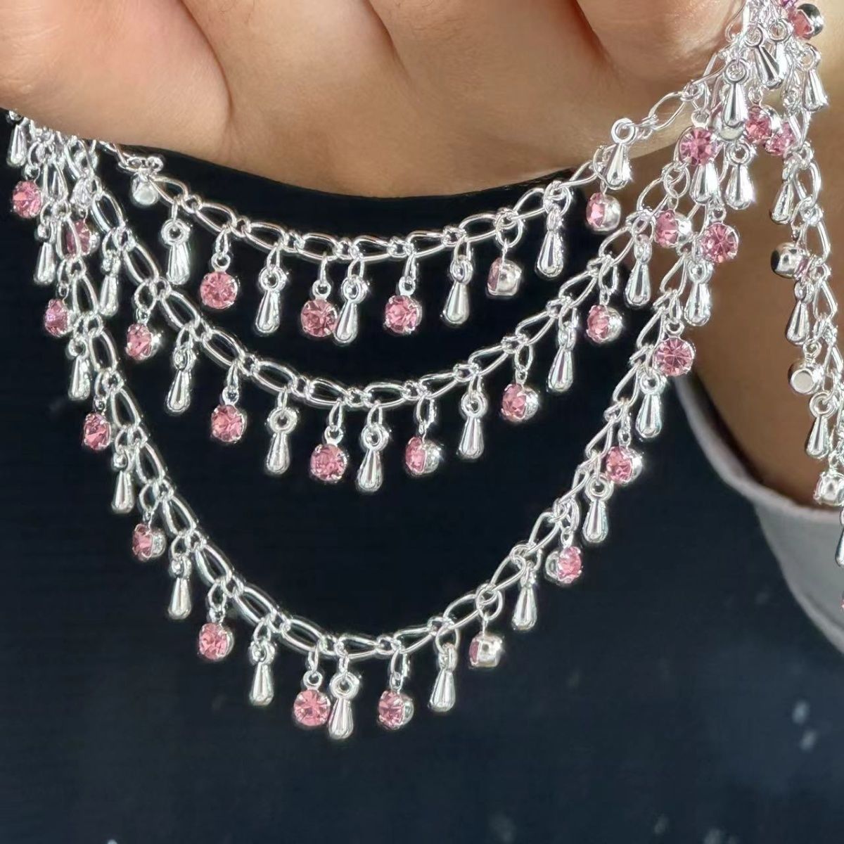 Ethnic Fashion Accessories - Prachtige strass druppelketting hoge temperatuur kleurvast