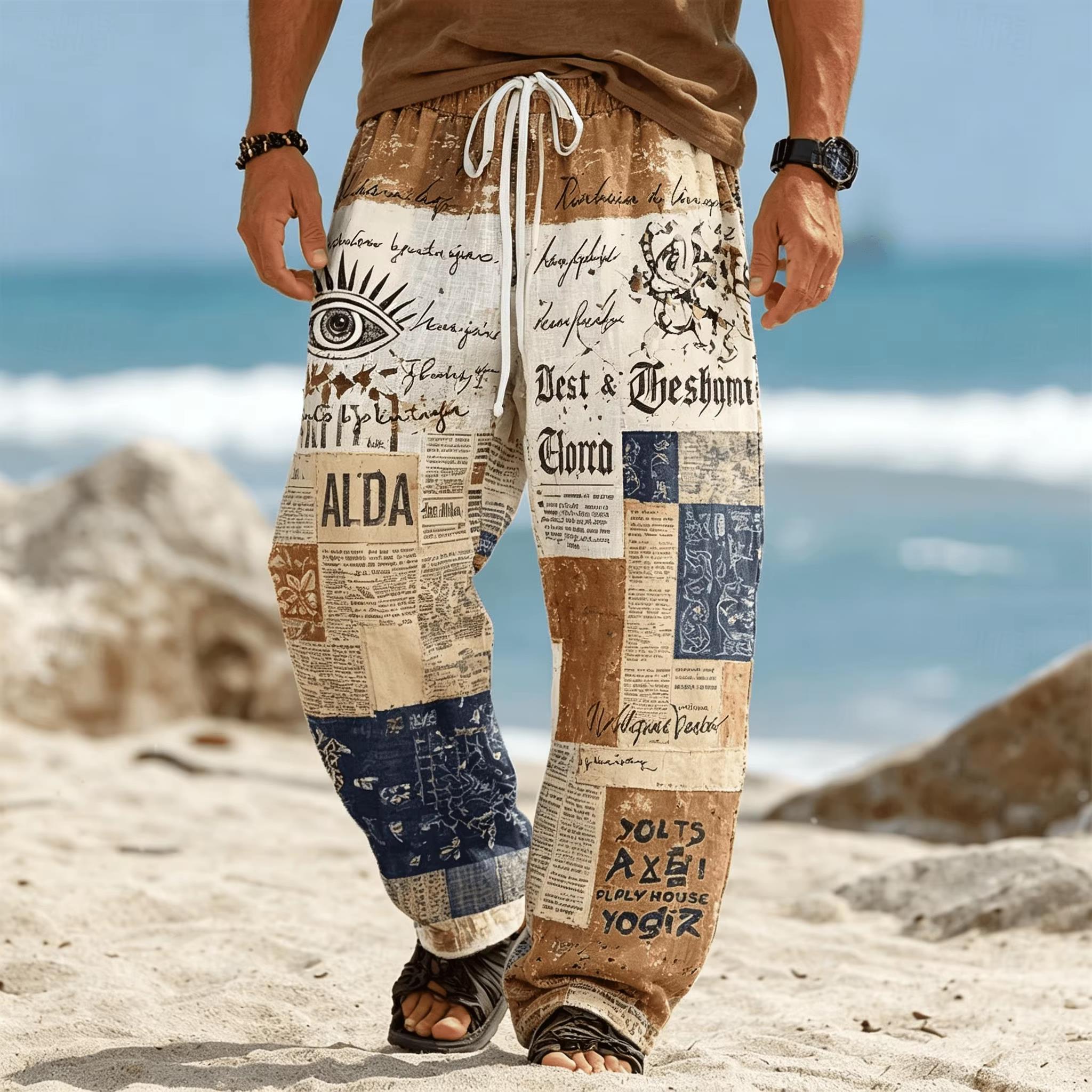 Ethnic Fashion Men - Zomermode Nieuwe Boheemse Etnische Stijl Losse