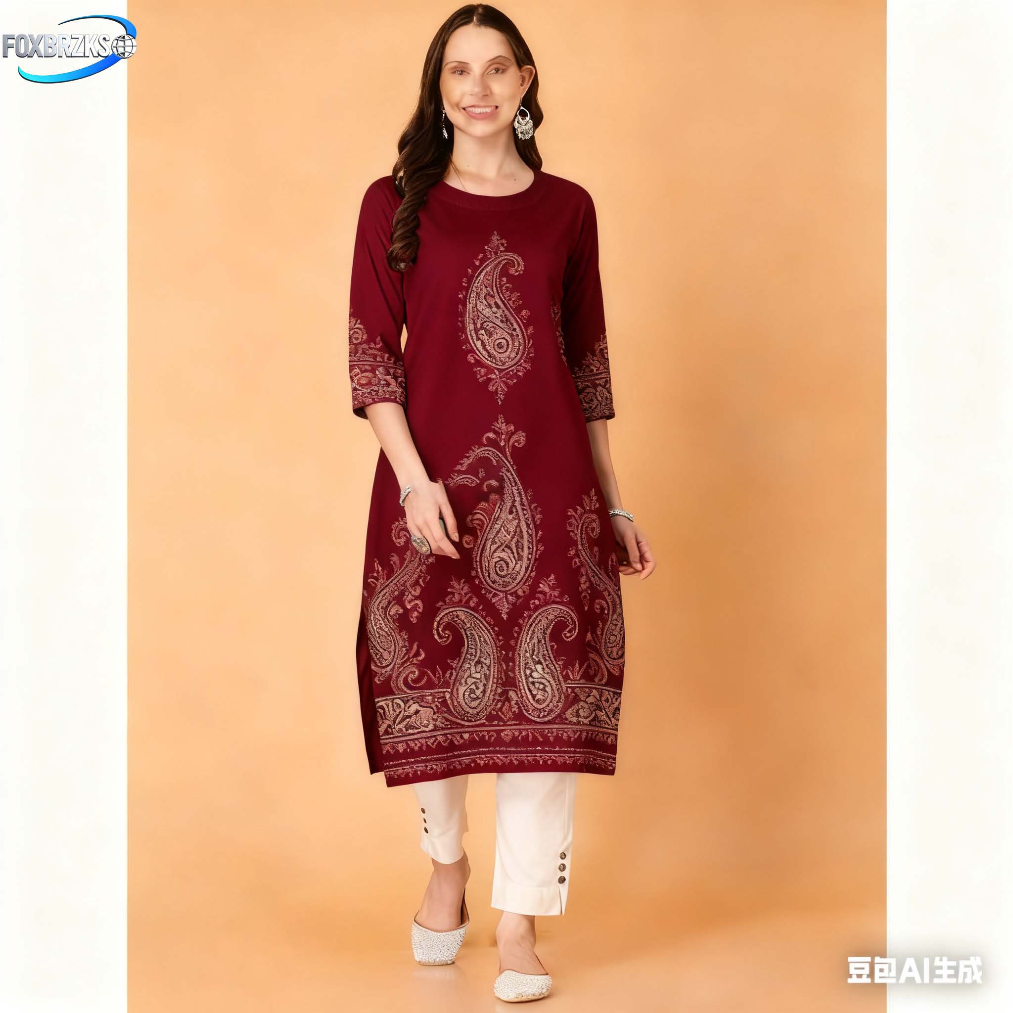 Ethnic Fashion Kurtis - Nationale stijl Kurt Damesmode Comfortabele splitzoom