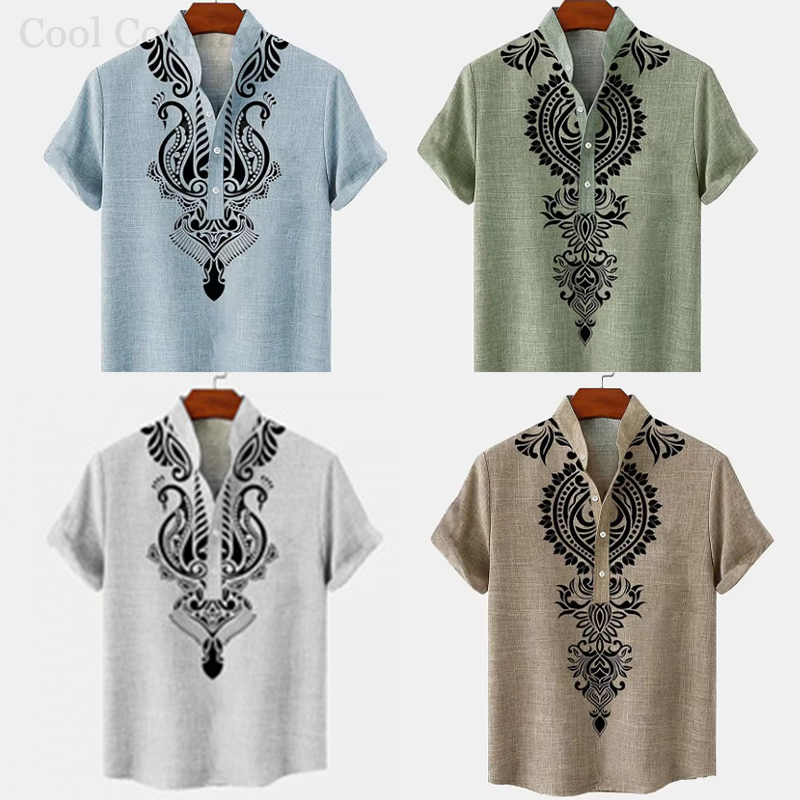 Mannelijke retro tops Henley-s - Ethnic Fashion Men recensie en prijs