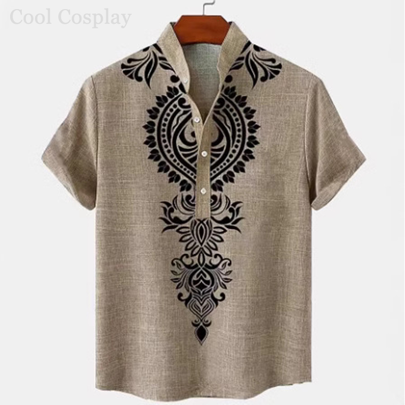 Mannelijke retro tops Henley-s - Ethnic Fashion Men recensie en prijs