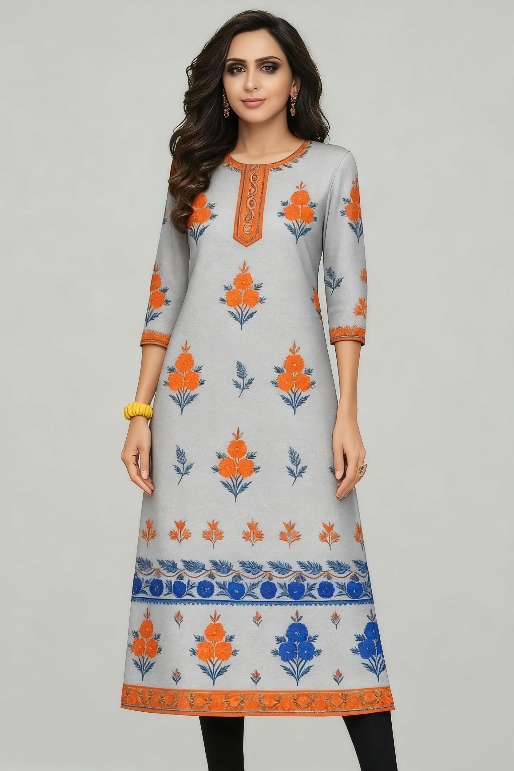 Moslim Kurt Bloemen Damesmode  - Ethnic Fashion Kurtis recensie en prijs