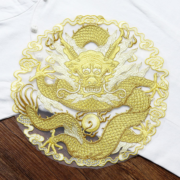 Gouden draad draken ronde stof - Ethnic Fashion Men recensie en prijs