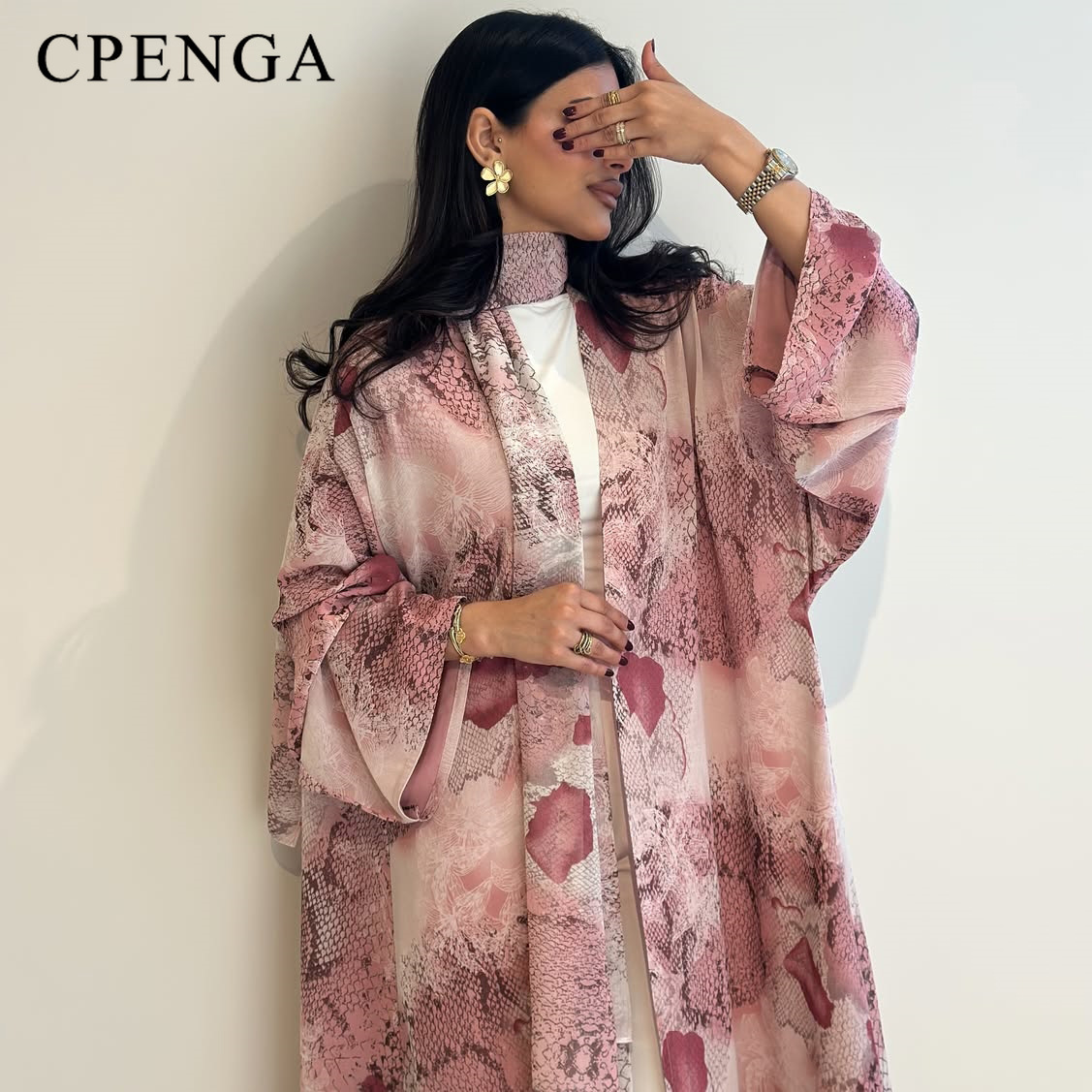 2026 Luxe Dubai Roze Print Chi - Abaya Modest Wear recensie en prijs
