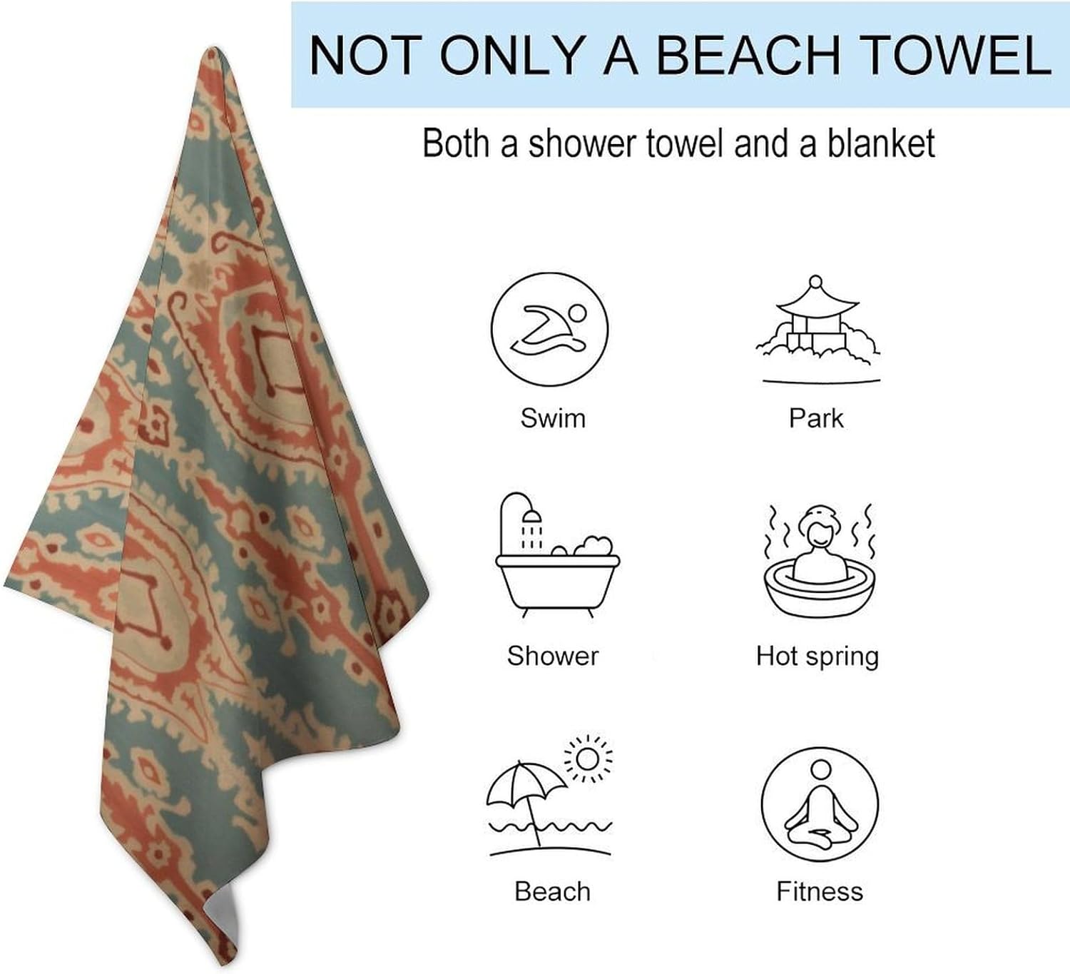 Strandhanddoeken met stofpatro - Ikat Woven Fabric recensie en prijs