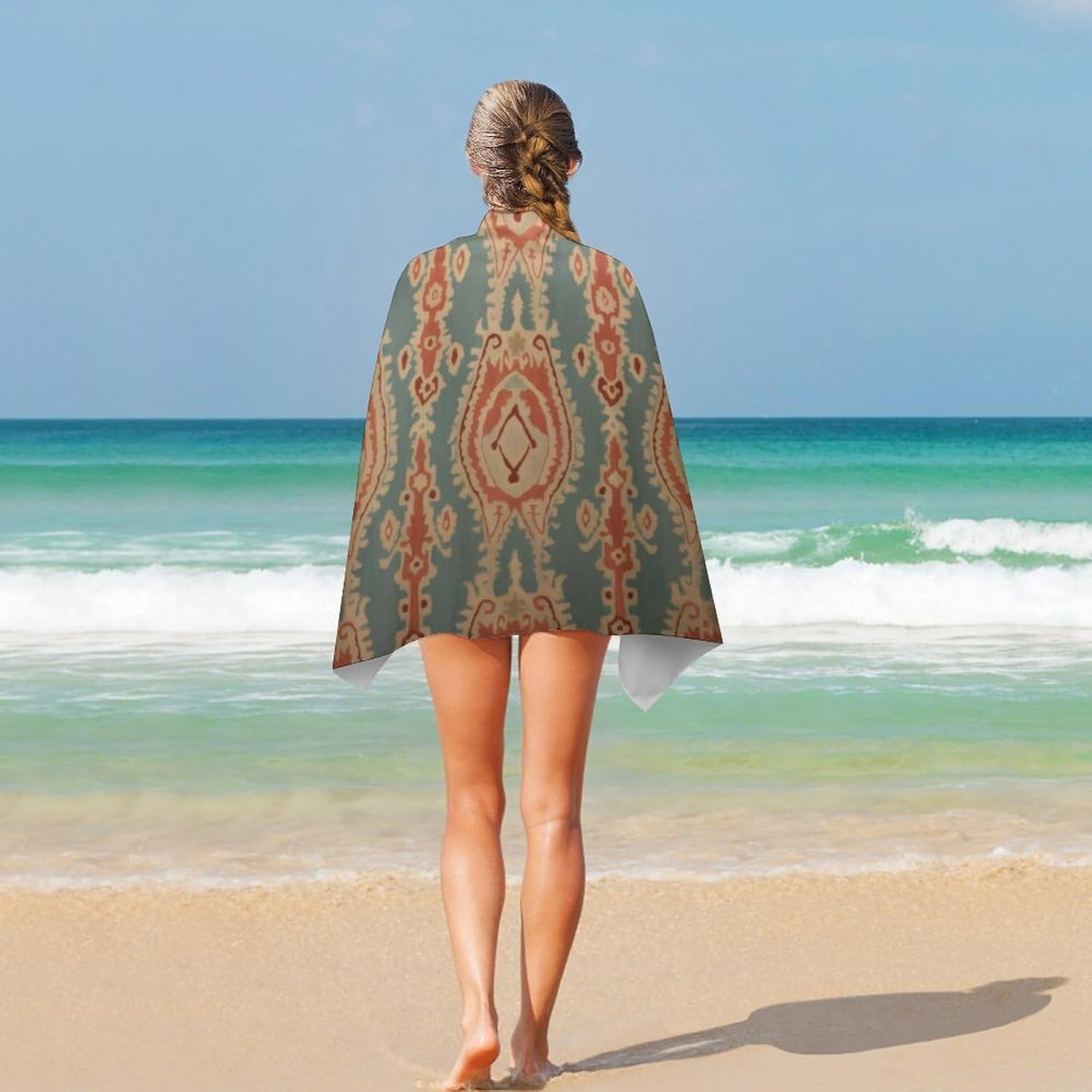Strandhanddoeken met stofpatro - Ikat Woven Fabric recensie en prijs