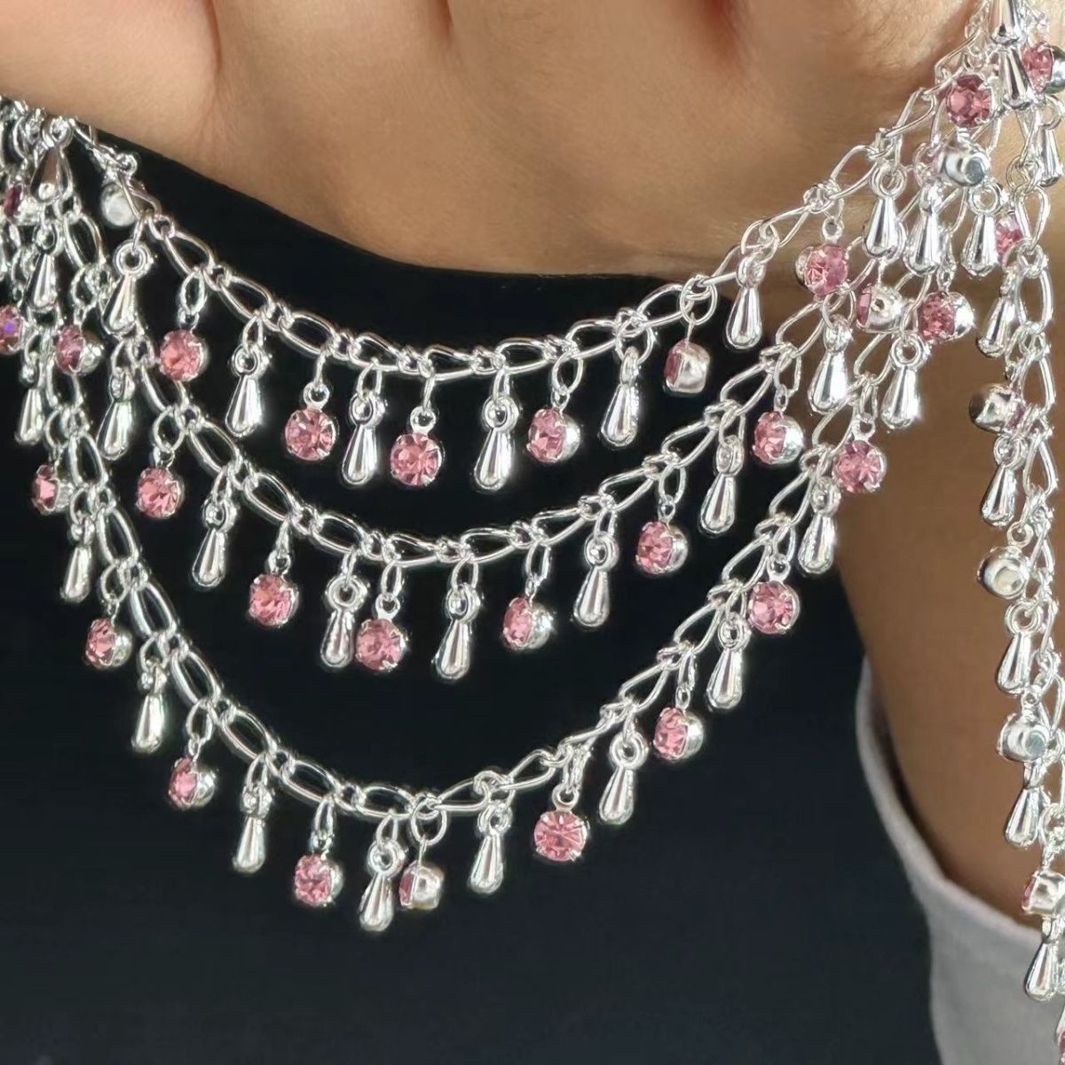 Prachtige strass druppelkettin - Ethnic Fashion Accessories recensie en prijs