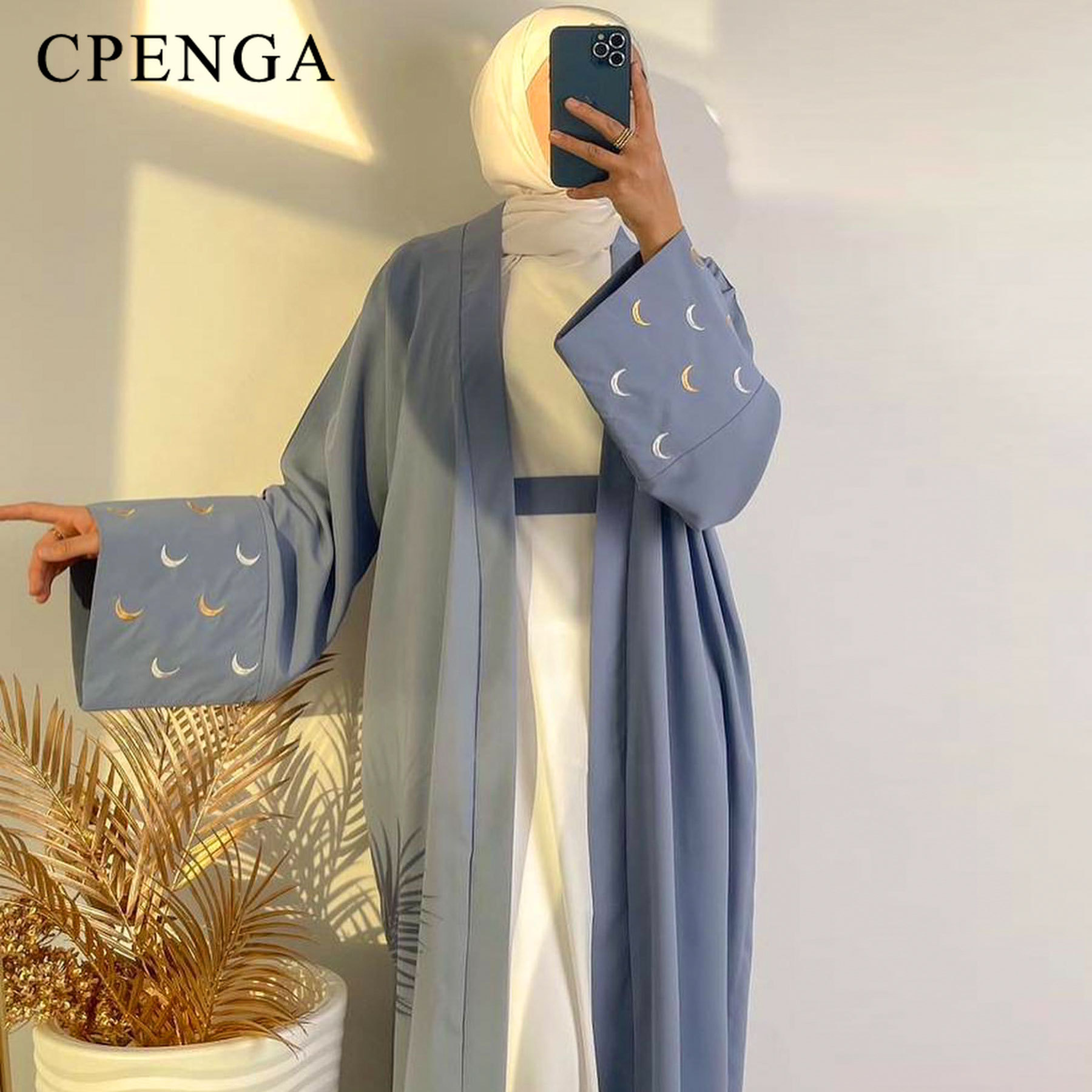 2024 Nieuwe Maan Geborduurde D - Abaya Modest Wear recensie en prijs