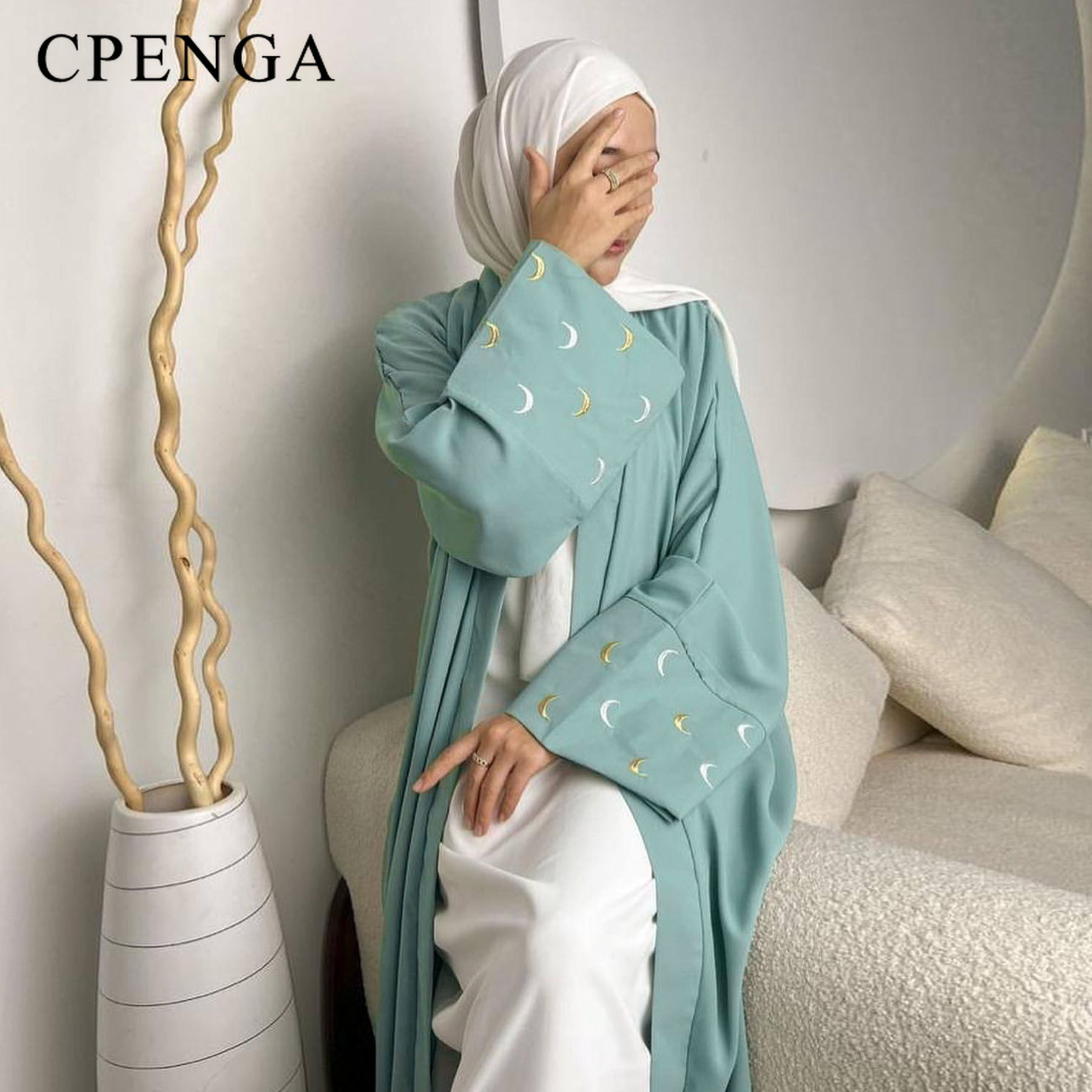 2024 Nieuwe Maan Geborduurde D - Abaya Modest Wear recensie en prijs