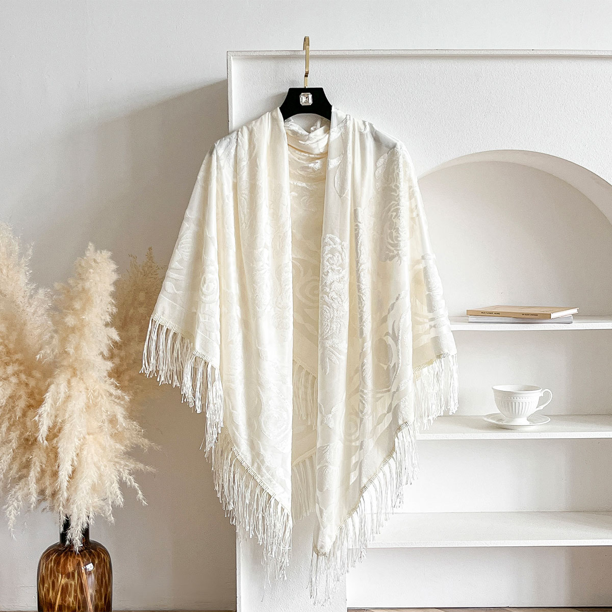 Retro fluwelen sjaal met kwast - Ethnic Fashion Accessories recensie en prijs