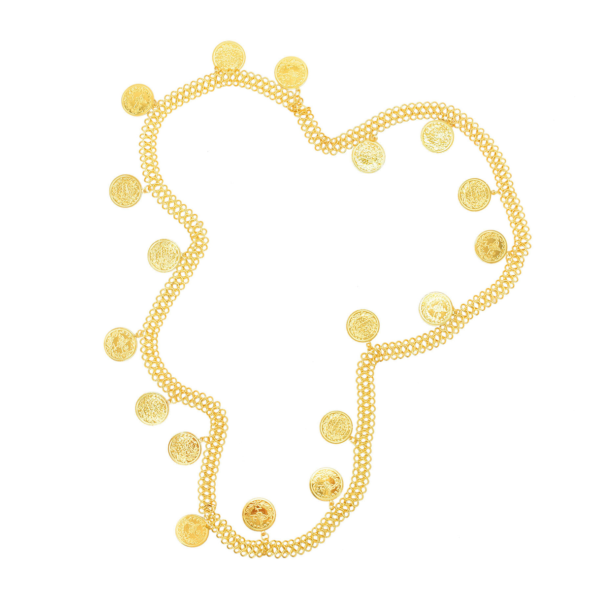 Vergulde eenvoudige grote munt - Ethnic Fashion Accessories recensie en prijs